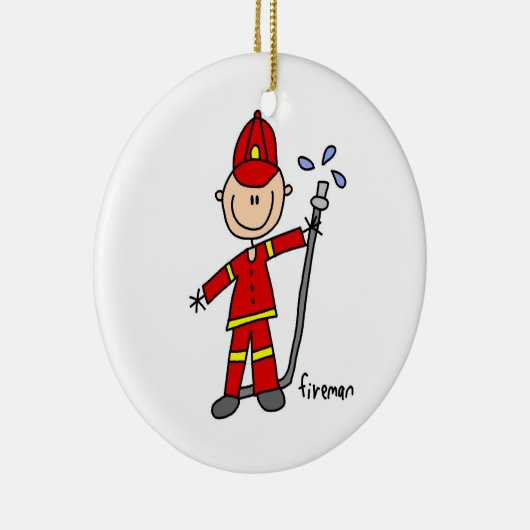Fireman Stick Figuur Keramisch Ornament (Rechts)