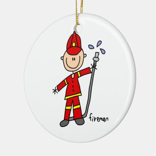 Fireman Stick Figuur Keramisch Ornament (Links)