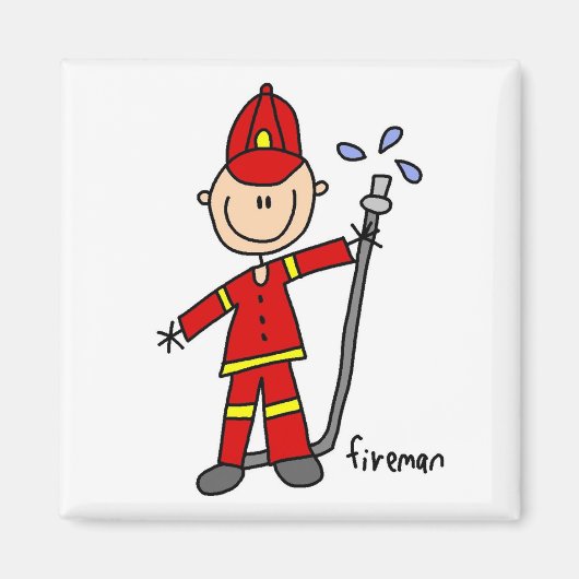 Fireman Stick Figuur Magneet (Voorkant)
