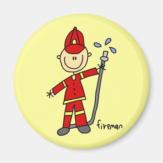 Fireman Stick Figuur Magneet (Voorkant)