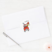 Fireman Stick Figuur Ronde Sticker (Envelop)