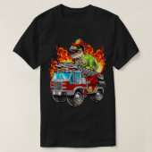 Fireman T Rex Dinosaur Firefighter Pet en Firetru T-shirt (Design voorkant)