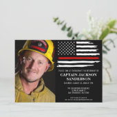 Fireman Thin Red Firefighter Foto Retirement Kaart (Staand voorkant)