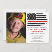 Fireman Thin Red Firefighter Foto Retirement Kaart (Voorkant)