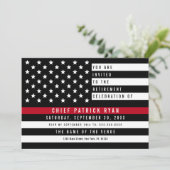 Fireman Thin Red Line American Flag Retirement Kaart (Staand voorkant)
