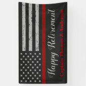 Fireman Thin Red Line Firefighter Retirement Spandoek (Verticaal)