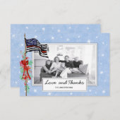 Fireman Thin Red Line Flag Family Foto Holiday Bedankkaart (Voorkant / Achterkant)