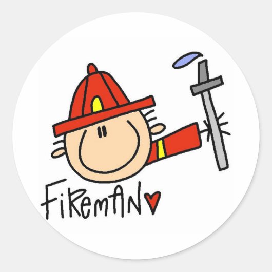 Fireman Tshirts en Gifts Ronde Sticker (Voorkant)