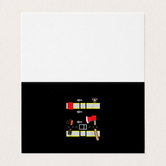 Fireman Uniform Firefighter Costume Halloween DIY Visitekaartje (Buitenkant ongevouwen)