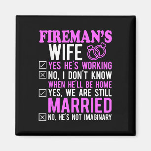 Fireman Wife Husband Couples Jubileum Funny Fir Magneet