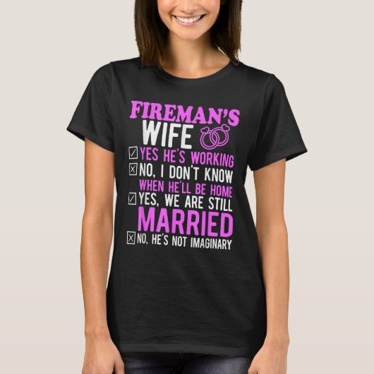 Fireman Wife Husband Couples Jubileum Funny Fir T-shirt (Voorkant)