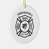 Fireman Wives USA Keramisch Ornament (Rechts)