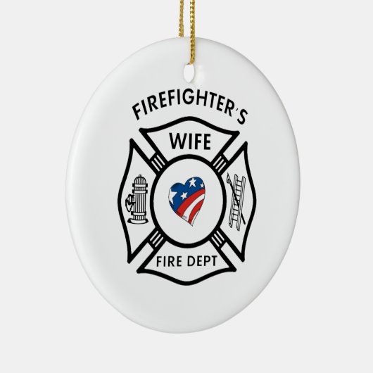 Fireman Wives USA Keramisch Ornament (Rechts)