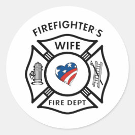 Fireman Wives USA Ronde Sticker