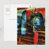 Firemans helm en jas briefkaart (Voorkant / Achterkant)