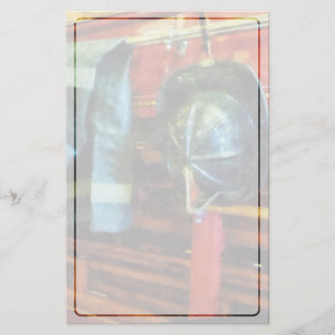 Firemans helm en jas briefpapier