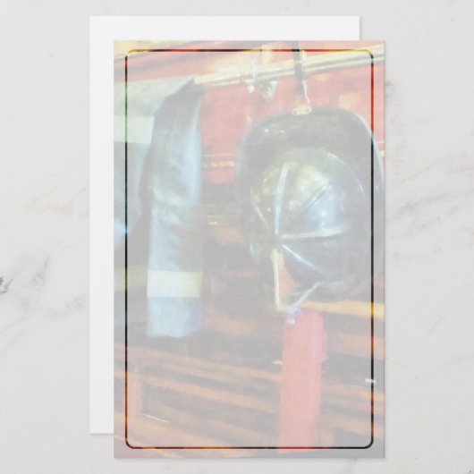 Firemans helm en jas briefpapier (Voorkant / Achterkant)