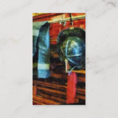 Firemans helm en jas visitekaartje (Achterkant)