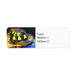 Firemans helm op uniform etiket