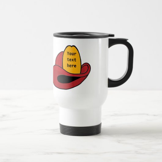Fireman's Helmet Whimsical Cartoon Art Reisbeker (Rechts)
