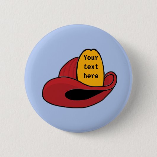 Fireman's Helmet Whimsical Cartoon Art Ronde Button 5,7 Cm (Voorkant)