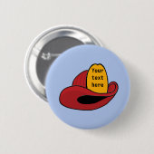 Fireman's Helmet Whimsical Cartoon Art Ronde Button 5,7 Cm (Voorkant /achterkant)