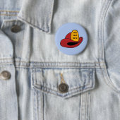 Fireman's Helmet Whimsical Cartoon Art Ronde Button 5,7 Cm (In situ)
