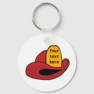 Fireman's Helmet Whimsical Cartoon Art Sleutelhanger