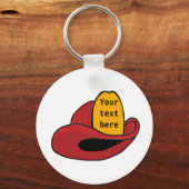 Fireman's Helmet Whimsical Cartoon Art Sleutelhanger (Voorkant)