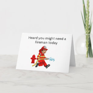 FIREMAN'S HULP MET *50* KAARSEN OP VERJAARDAGSTAAR KAART