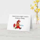 FIREMAN'S HULP MET DIE KAARSEN OP VERJAARDAGSTAART KAART (Gele Bloem)