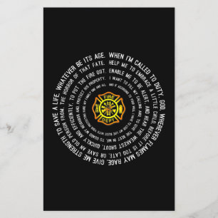 Firemans Prayer, brandweerman Motivatie