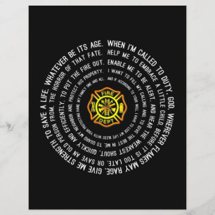 Firemans Prayer, brandweerman Motivatie