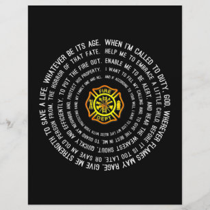 Firemans Prayer, brandweerman Motivatie Briefhoofd
