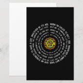 Firemans Prayer, brandweerman Motivatie Briefpapier (Voorkant / Achterkant)