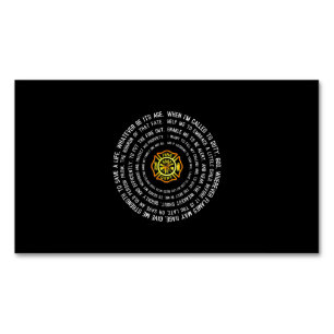 Firemans Prayer, brandweerman Motivatie Magnetisch Visitekaartje