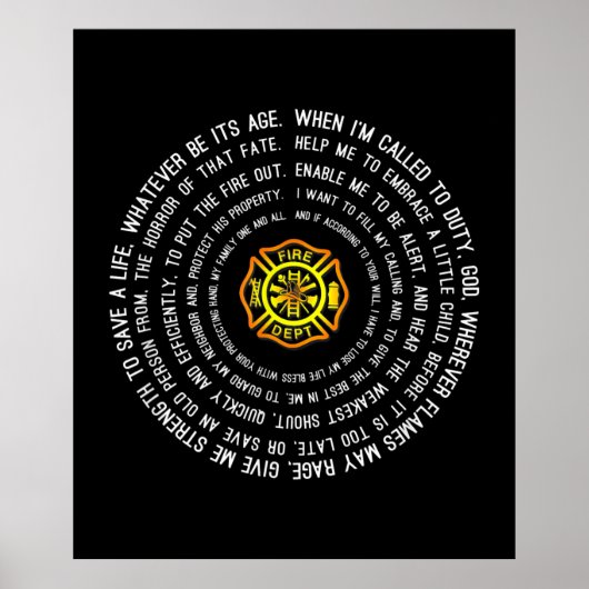 Firemans Prayer, brandweerman Motivatie Poster (Voorkant)