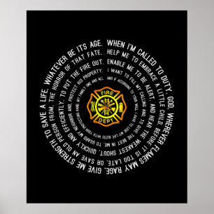 Firemans Prayer, brandweerman Motivatie Poster