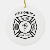 Firemans vrouw keramisch ornament (Voorkant)