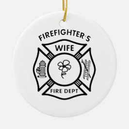 Firemans vrouw keramisch ornament