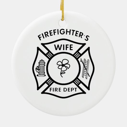 Firemans vrouw keramisch ornament (Achterkant)