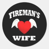 Firemans vrouw ronde sticker (Voorkant)