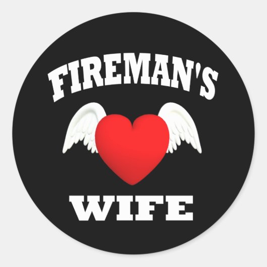 Firemans vrouw ronde sticker (Voorkant)