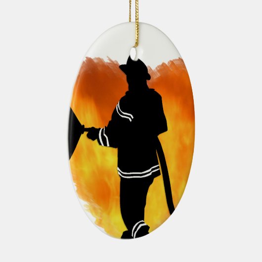 Firemen Love Flames Keramisch Ornament (Rechts)