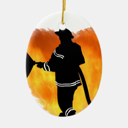 Firemen Love Flames Keramisch Ornament (Voorkant)