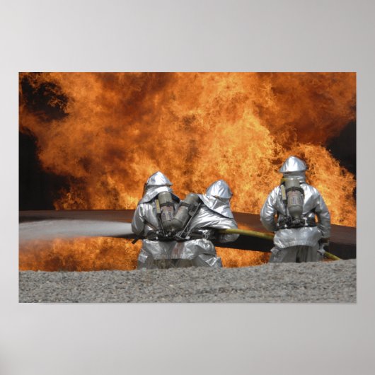 Firemen neutraliseren een brand poster (Voorkant)