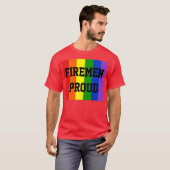 Firemen Proud Gay Rainbow Dark T-Shirt (Voorkant volledig)