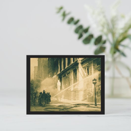 Firemen Spraing Building Pine Street New York Briefkaart (Staand voorkant)