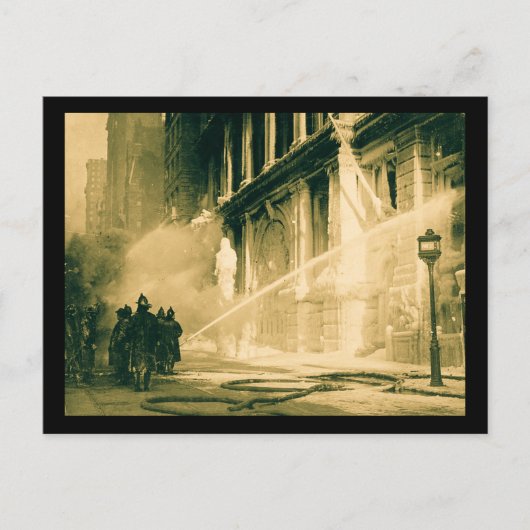 Firemen Spraing Building Pine Street New York Briefkaart (Voorkant)