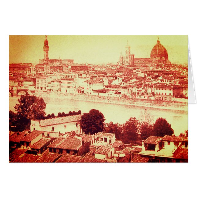 FIRENZE - ANTIEK FLORENCE PANORAMIC UITZICHT 1859 (Voorkant Horizontaal)